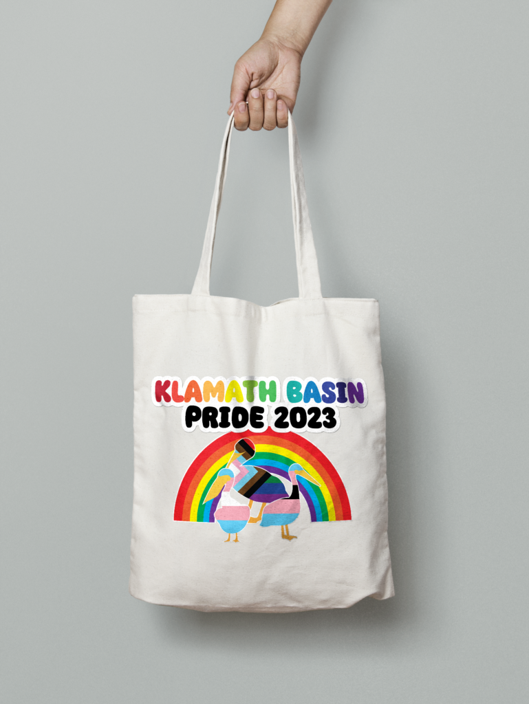 Klamath Basin Pride logo tote bag